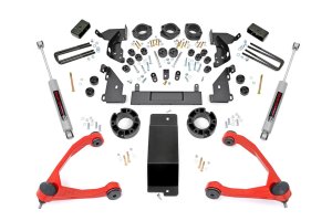 Chevrolet Silverado 1500 Suspension Lift Kit - Rough Country - 4.75 Inch Lift | Combo Kit | N3 Shocks | MOOG Ball-Joints - Red - '14-'15
